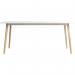 Teknik Office Skandi Rectangular Table in White with wipe clean top, beech legs and easy self assembly 8100