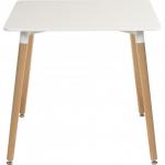 Teknik Office Skandi Square Table in White with wipe clean top, beech legs and easy self assembly 8200
