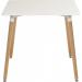 Teknik Office Skandi Square Table in White with wipe clean top, beech legs and easy self assembly 8200
