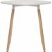Teknik Office Skandi Round Table in White with wipe clean top, beech legs and easy self assembly 8300