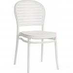 Teknik Office Skandi Caf Chair in white, wipe clean finish, no assembly required and perfect for breakout and canteens and boxed in 2s 8500