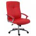 Teknik Office Hoxton Red Bonded Leather Executive Chair with matching padded armrests and chrome five star base 8510HLF01