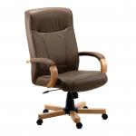 Teknik Office Richmond Brown Bonded Leather Executive Chair With Matching Removable Padded Armrests