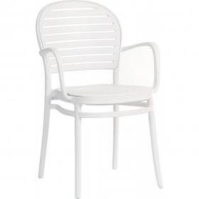 Teknik Office Pack of 2 Skandi Café Armchair in White Wipe Clean Finish 8600
