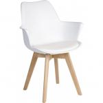 Teknik Office Pack of 2 Skandi Dining chair in white durable beech effect legs perfect for breakout and canteens (MOQ of 2 - priced individually) 8700