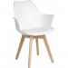 Teknik Office Skandi Dining chair in white with durable beech effect legs, perfect for breakout and canteens and boxed in 2s 8700