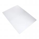 This picture features a Teknik Office PVC Chair Mat for Carpets, with a gripper backing to keep it in place. The top surface is lightly embossed and measures 900x1200mm. The mat is designed to protect carpets and floors from damage caused by rolling chairs.