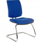Teknik Office Ergo Visitor Deluxe Blue Fabric Cantilever Chrome Framed Chair Certified To 160Kg 9300BL