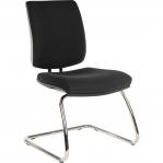 Teknik Office Ergo Visitor Deluxe Black Fabric Cantilever Chrome Framed Chair Certified To 160Kg