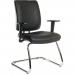 Teknik Office Ergo Visitor Deluxe Black PU Wipe Clean Cantilever Chrome Framed Chair Certified To 160Kg