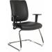 Teknik Office Ergo Visitor Deluxe Black PU Wipe Clean Cantilever Chrome Framed Chair Certified To 160Kg 9300PUBLK