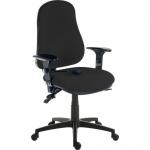 Teknik Office Ergo Comfort Black Fabric High Back Executive Operator Chair Pump Up Lumbar Support Comfort Arm Rests Optional 9500AIRBLACK