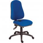 Teknik Office Ergo Comfort Blue Fabric High Back Executive Operator Chair Pump Up Lumbar Support Comfort Arm Rests Optional