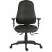 Teknik Office Ergo Comfort Black PU high back executive operator chair with pump up lumbar support. With Comfort Arm Rests. 9500AIR-PU/0270