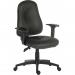 Teknik Office Ergo Comfort Black PU high back executive operator chair with pump up lumbar support. With Comfort Arm Rests. 9500AIR-PU/0270