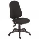 Teknik Office Ergo Comfort Black Fabric High Back Executive Operator Chair Certified for 24Hr Use Optional Comfort Arm Rests