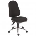 Teknik Office Ergo Comfort Black Fabric High Back Executive Operator Chair Steel Base Certified for 24Hr Use Comfort Arm Rests Optional