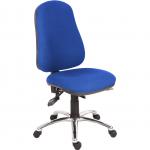 Teknik Office Ergo Comfort Blue Fabric High Back Executive Operator Chair Steel Base Certified for 24Hr Use Comfort Arm Rests Optional
