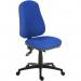 Teknik Office Ergo Comfort Blue Fabric High Back Executive Operator Chair Certified for 24Hr Use Comfort Arm Rests Optional 9500BLU