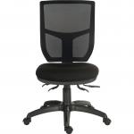 Teknik Office Ergo Comfort Black Fabric Mesh High Backrest Executive Operator Chair Certified for 24Hr Use Comfort Arm Rests Optional