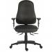 Teknik Office Ergo Comfort Black PU high back executive operator chair, certified for 24hr use. With Comfort Arm Rests. 9500-PU/0270