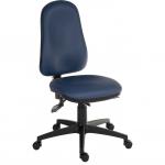 Teknik Office Ergo Comfort Blue PU high back executive operator chair, certified for 24hr use. Comfort Arm Rests optional. 9500-PU-BLU