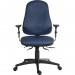 Teknik Office Ergo Comfort Blue PU high back executive operator chair, certified for 24hr use. Comfort Arm Rests optional. 9500-PU-BLU