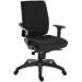 Teknik Office Ergo Plus Black Fabric 24 Hour Operator Chair Standard Black Nylon Base Rated up to 24 Stone Optional Arm Rests 9600BLK/R510