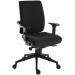 Teknik Office Ergo Plus Black Fabric 24 Hr Operator Chair Black Ultra Pyramid Base Rated up to 24 Stone Optional Arm Rests 9600BLK/R520