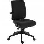 Teknik Office Ergo Plus Black Fabric 24 Hr Operator Chair Black Ultra Pyramid Base Rated up to 24 Stone Optional Arm Rests