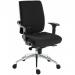 Teknik Office Ergo Plus Black Fabric 24 Hour Operator Chair Aluminium Pyramid Base Rated up to 24 Stone Optional Arm Rests 9600BLK/R530