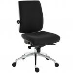 Teknik Office Ergo Plus Black Fabric 24 Hour Operator Chair Aluminium Pyramid Base Rated up to 24 Stone Optional Arm Rests