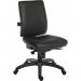 Teknik Office Ergo Plus Black Leather Look 24 Hr Operator Chair Standard Black Nylon Base Optional Arm Rests 9600PUBLK/R510