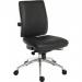 Teknik Office Ergo Plus Black Leather Look 24 Hr Operator Chair With An Aluminium Pyramid Base Rated up to 24 Stone Optional Arm Rests 9600PUBLK/R530