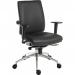 Teknik Office Ergo Plus Black Leather Look 24 Hr Operator Chair With An Aluminium Pyramid Base Rated up to 24 Stone Optional Arm Rests 9600PUBLK/R530