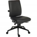 Teknik Office Ergo Plus Black Leather Look 24 Hr Operator Chair Black Ultra Pyramid Base Rated up to 24 Stone Optional Arm Rests