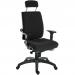 Teknik Office Ergo Plus Black Fabric 24 Hour Chair Headrest Standard Black Nylon Base Rated up to 24 Stone Optional Arm Rests 9700BLK/R510