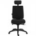 Teknik Office Ergo Plus Black Fabric 24 Hour Chair Headrest Standard Black Nylon Base Rated up to 24 Stone Optional Arm Rests 9700BLK/R510