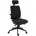 Teknik Office Ergo Plus Black Fabric 24 Hour Chair Headrest And Black Ultra Pyramid Base Rated up to 24 Stone Optional Arm Rests 9700BLK/R520