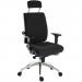 Teknik Office Ergo Plus Black Fabric 24 Hour Chair With Headrest Aluminium Pyramid Base Rated up to 24 Stone Optional Arm Rests 9700BLK/R530