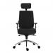 Teknik Office Ergo Plus Black Fabric 24 Hour Chair With Headrest Aluminium Pyramid Base Rated up to 24 Stone Optional Arm Rests 9700BLK/R530