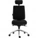 Teknik Office Ergo Plus Black Fabric 24 Hour Chair With Headrest Aluminium Pyramid Base Rated up to 24 Stone Optional Arm Rests 9700BLK/R530