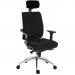 Teknik Office Ergo Plus Black Fabric 24 Hour Chair With Headrest Aluminium Pyramid Base Height Adjustable Comfort Arms  9700BLK/R530/0270