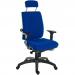 Teknik Office Ergo Plus Blue Fabric 24 Hour Chair Headrest Standard Black Nylon Base Rated up to 24 Stone Optional Arm Rests 9700BLU/R510