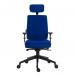 Teknik Office Ergo Plus Blue Fabric 24 Hour Chair Headrest Standard Black Nylon Base Rated up to 24 Stone Optional Arm Rests 9700BLU/R510