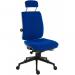 Teknik Office Ergo Plus Blue Fabric 24 Hour Chair Headrest Black Ultra Pyramid Base Rated up to 24 Stone Optional Arm Rests 9700BLU/R520