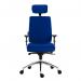 Teknik Office Ergo Plus Blue Fabric 24 Hour Chair Headrest Aluminium Pyramid Base Rated up to 24 Stone Optional Arm Rests 9700BLU/R530