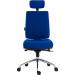 Teknik Office Ergo Plus Blue Fabric 24 Hour Chair Headrest Aluminium Pyramid Base Rated up to 24 Stone Optional Arm Rests 9700BLU/R530