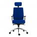 Teknik Office Ergo Plus Blue Fabric 24 Hour Chair With Headrest Aluminium Pyramid Base Height Adjustable Comfort Arms  9700BLU/R530/0270