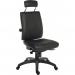 Teknik Office Ergo Plus Black Leather Look 24 Hour Chair Headrest Standard Black Nylon Base Rated up to 24 Stone Optional Arm Rests 9700PUBLK/R510